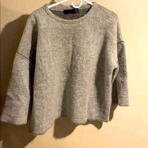 Grey cropped Zara sweater
